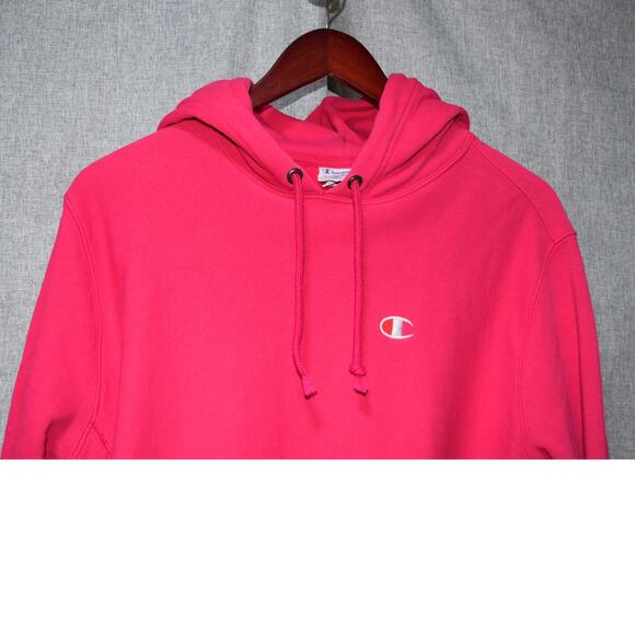 Champion Reverse Weave Hoodie Pink Pullover Sweatshirt Size Medium - Picture 2 of 3